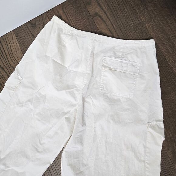 Good American Parachute Cargo Poplin Wide Jogger High Rise Pants in Cloud White - Picture 10 of 14